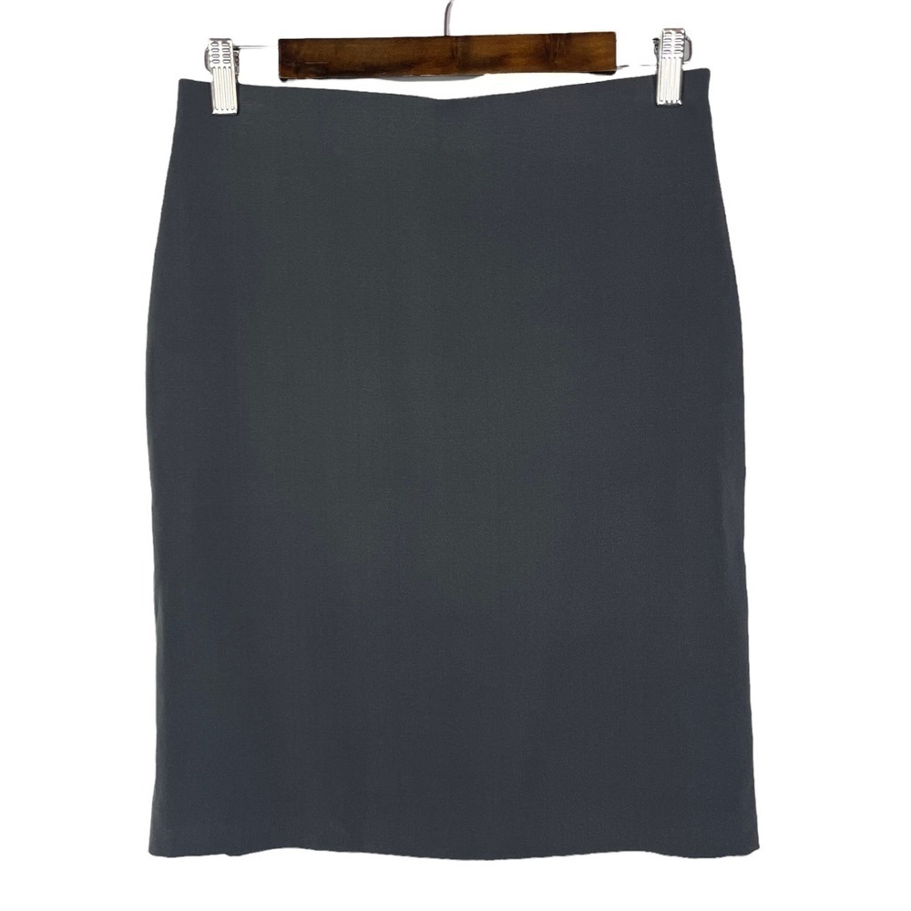 Ann Taylor Gray Silk Pencil Knee Length Skirt 2